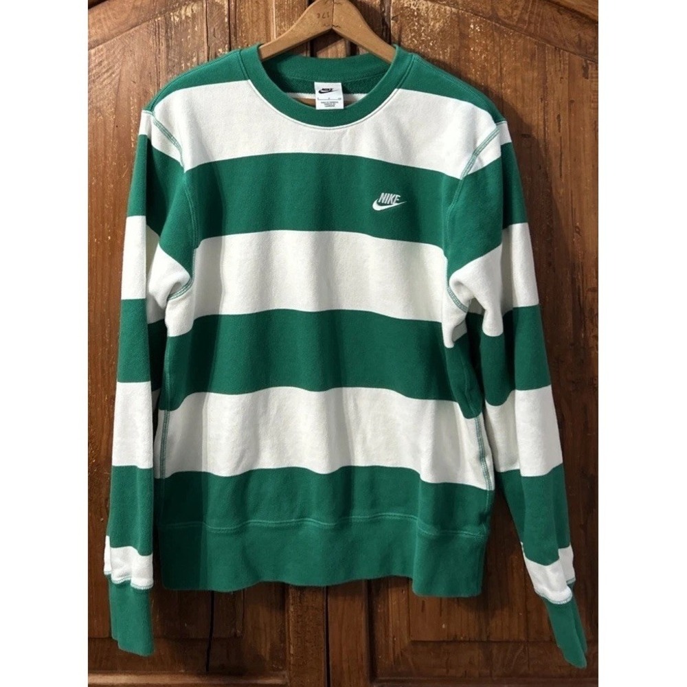 Mens Nike Club Fleece Striped Heavyweight French Terry Sweatshirt FN3106-365 Sma